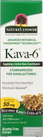 NATURE'S ANSWER: Kava 6 Alcohol Free Extract 50 mg, 1 oz