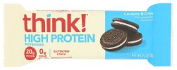 THINKTHIN: High Protein Bar Cookies and Creme, 2.1 oz