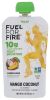 FUEL FOR FIRE: Mango Coconut Plant Protein Fruit Smoothie, 4.5 oz
