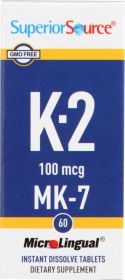 SUPERIOR SOURCE: Vitamin K2 100mcg MK7, 60 tb