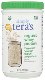 SIMPLY TERAS: Organic Whey Protein Plain Unsweetened, 12 oz