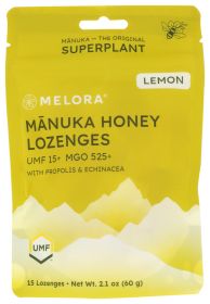 MELORA: Strawberry and Elderberry Manuka Honey Lozenges, 2.1 oz