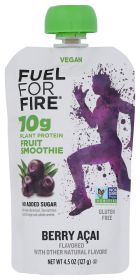 FUEL FOR FIRE: Chocolate Strawberry Plant Protein Fruit Smoothie, 4.5 oz
