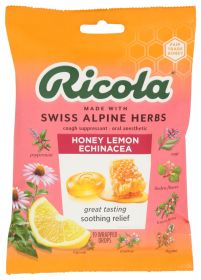 RICOLA: Honey Lemon With Echinacea Cough and Throat Drops, 19 pc