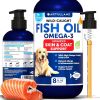 Omega 3 Fish Oil for Dogs Better Than Salmon Oil Skin and Coat Defense Liquid Supplement for Allergy Relief High EPA & DHA for Shedding Mobility Itchi