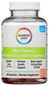 RAINBOW LIGHT: High Potency Vitamin D3 2000 IU Gummies (Option: 120PC)